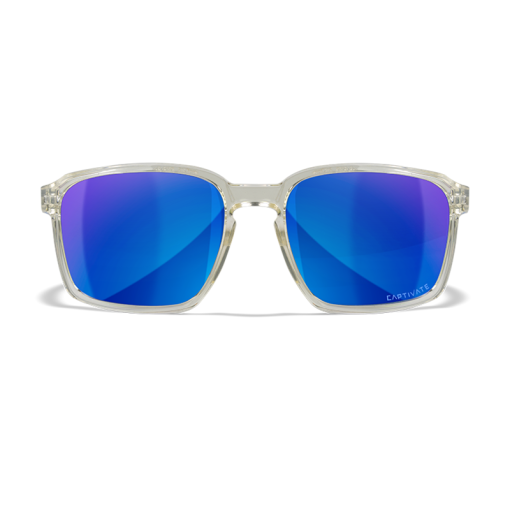 Ochelari de soare Wiley X WX ALFA Lentile CAPTIVATE Polarized Blue Mirror Rama Gloss Clear Crystal AC6ALF09